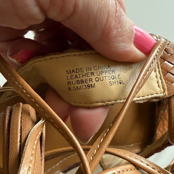 Michael Kors Camel Tie Ankle Wrap Braided Sandal Cognac 8.5 Women’s Braided - Picture 10 of 10